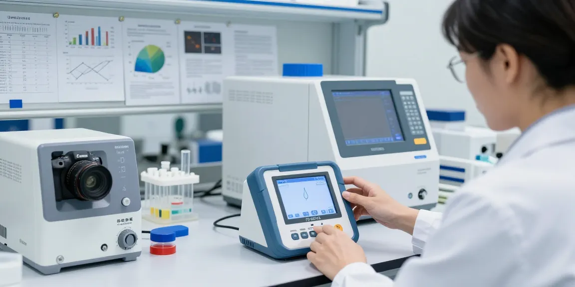 Ozon Detektor im Einsatz durch Techniker im Labor zur Überprüfung von Ozonwerten.