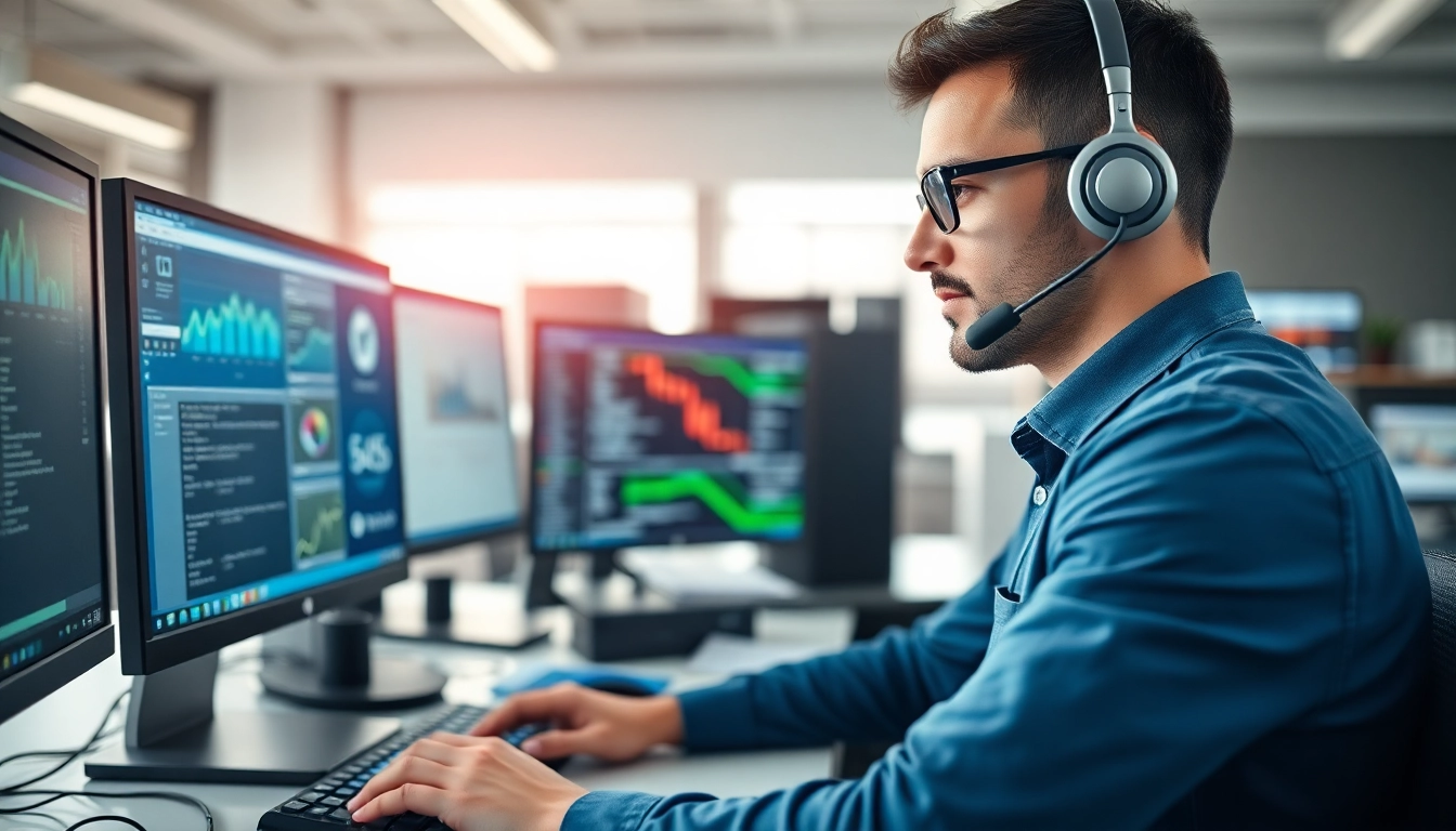 IT Support professional collaborating with advanced equipment and tools in an office setting.