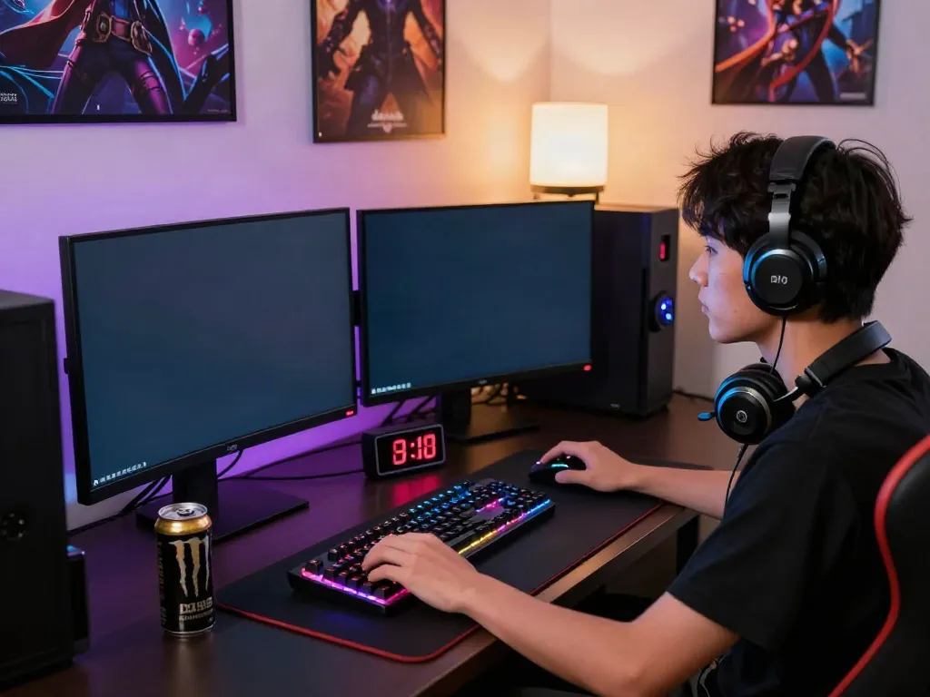 Experience intense online gaming with DU88 at home setup.