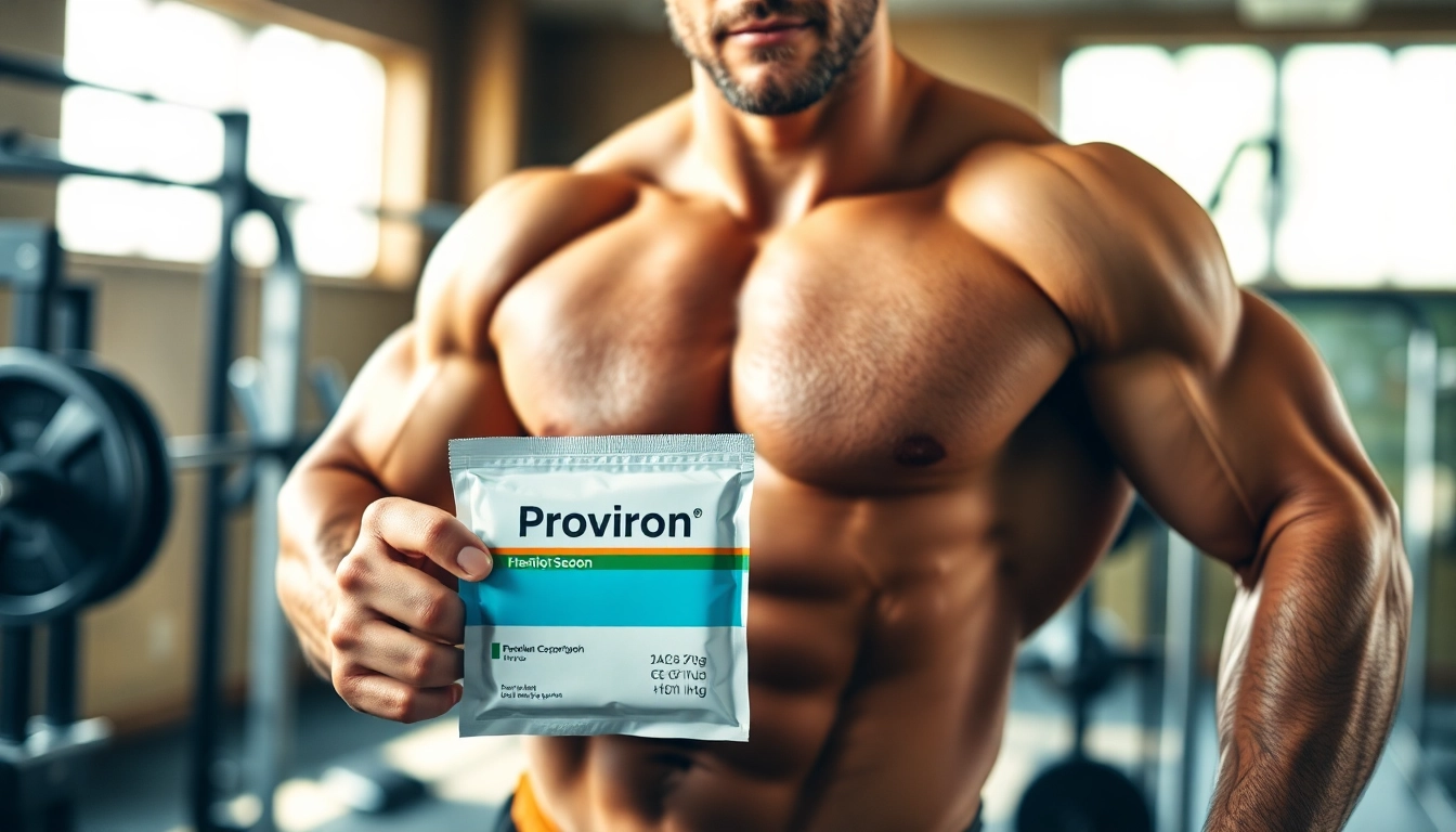 Proviron kaufen: Athlet zeigt Stärke und Entschlossenheit im Fitnessstudio.