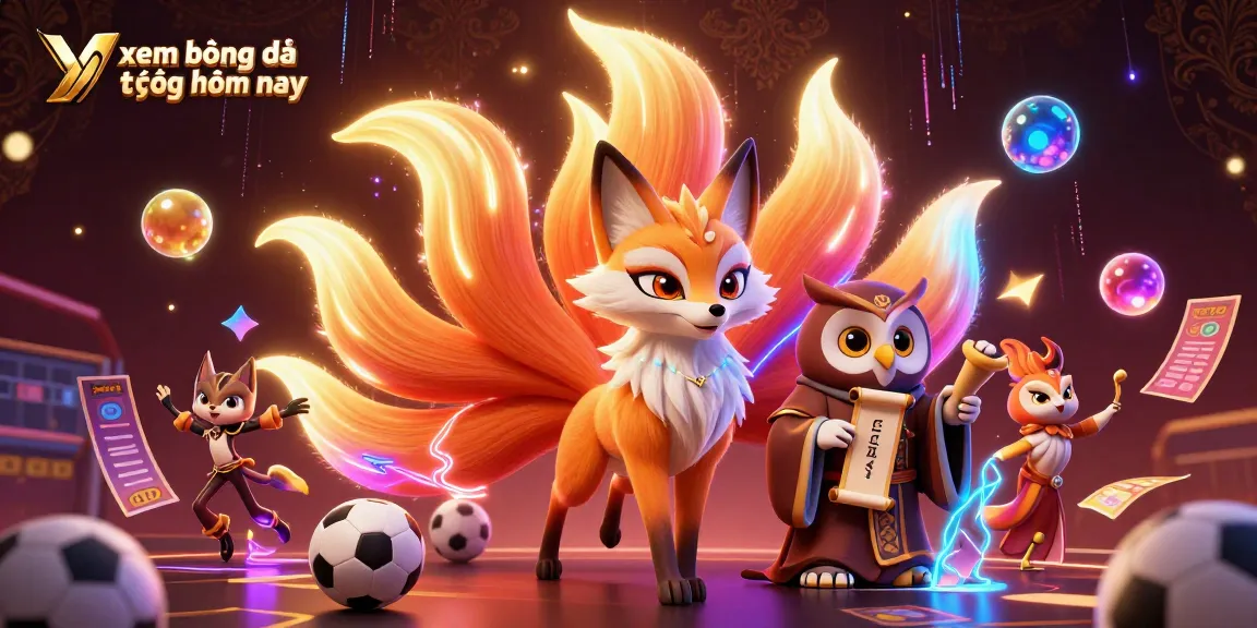 Engage with xem bóng đá trực tiếp hôm nay featuring vibrant fantasy elements and sports betting symbols.