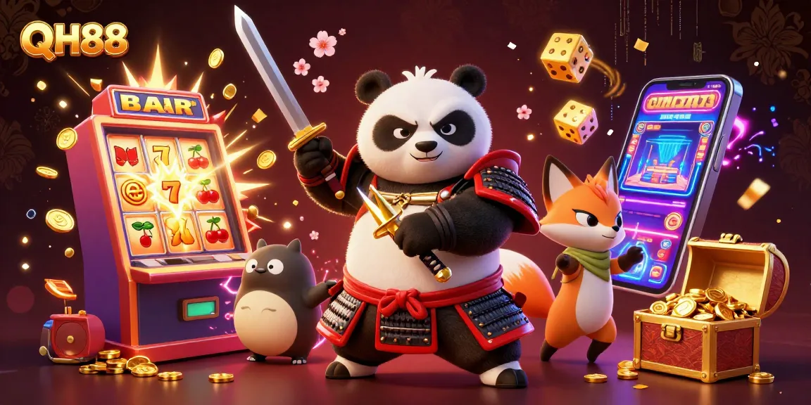Experience thrilling victories with QH88 as samurai panda and ninja fox adventure in a dynamic casino world.