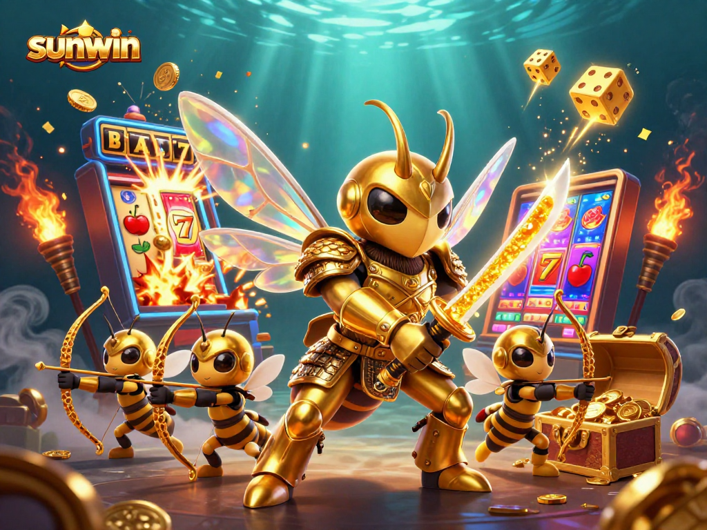 Join the excitement at sunwin with a vibrant 3D casino illustration showcasing epic gaming adventures.