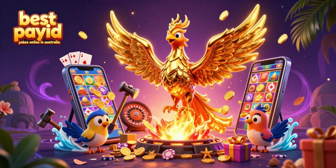 Experience the thrill of the best payid pokes online in Australia with vibrant casino elements and rich visuals.