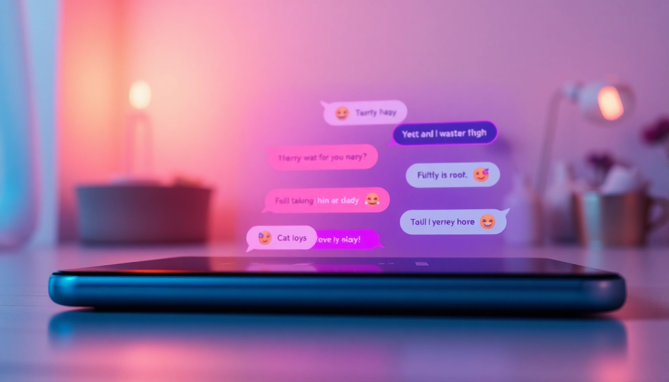Engaging NSFW chat interface with playful graphics and inviting ambiance